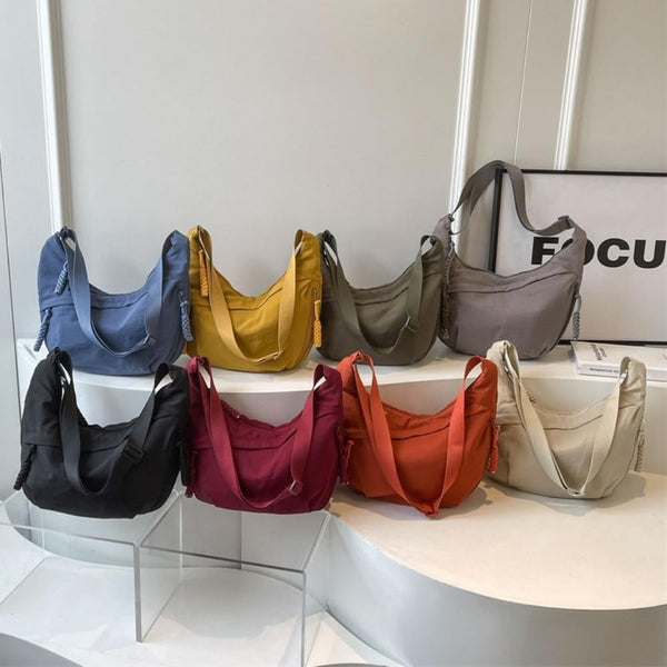 Designer Direct Sales Women's Fashion Plain Color Nylon Crossbody Hobo Bag